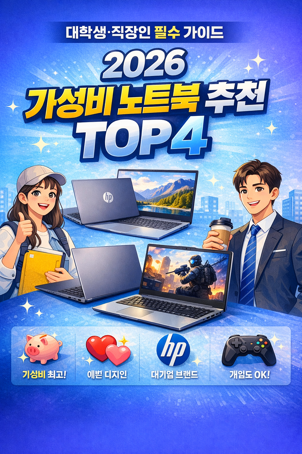 2026 가성비 노트북 추천 TOP4 대학생 직장인 필수 가이드 아이디어패드 비보북 HP LOQ 비교
