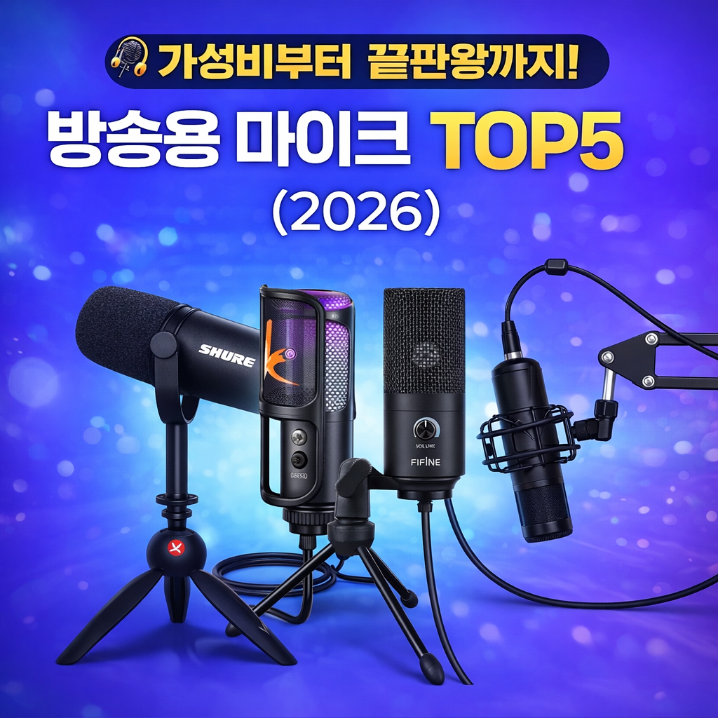 방송용 마이크 추천 TOP5 2026 가성비부터 프리미엄 SM7B까지
